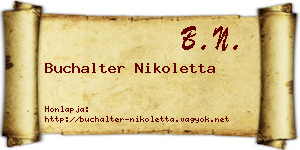 Buchalter Nikoletta névjegykártya